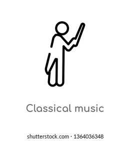 outline classical music vector icon. isolated black simple line element illustration from music concept. editable vector stroke classical music icon on white background