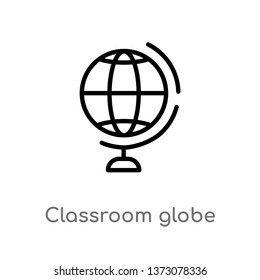 outline classroom globe vector icon. isolated black simple line element illustration from education concept. editable vector stroke classroom globe icon on white background
