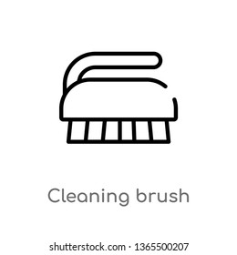 outline cleaning brush vector icon. isolated black simple line element illustration from miscellaneous concept. editable vector stroke cleaning brush icon on white background