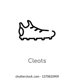 outline cleats vector icon. isolated black simple line element illustration from american football concept. editable vector stroke cleats icon on white background