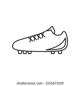 outline cleats vector icon. isolated black simple line element illustration from football concept.