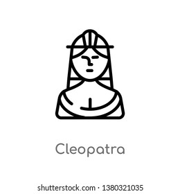 outline cleopatra vector icon. isolated black simple line element illustration from desert concept. editable vector stroke cleopatra icon on white background