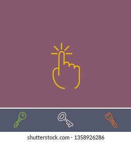 Outline click icon.Best click vector, illustrated icon for modern web and mobile design.Bonus broken key symbol