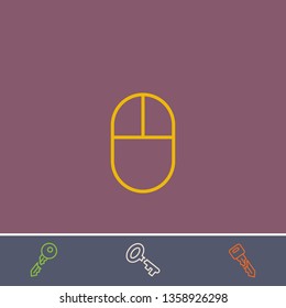 Outline click icon.Best click vector, illustrated icon for modern web and mobile design.Bonus broken key symbol