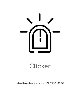 outline clicker vector icon. isolated black simple line element illustration from cursor concept. editable vector stroke clicker icon on white background