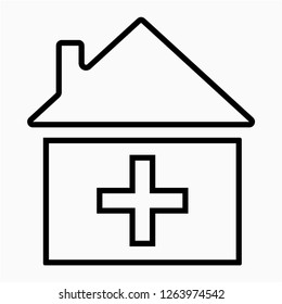 Outline clinic pixel perfect vector icon