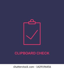 Outline clipboard check icon.clipboard check vector illustration. Symbol for web and mobile