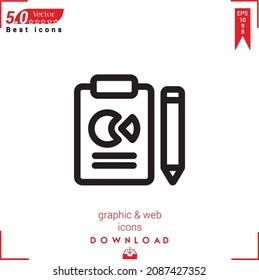 Outline clipboard icon. clipboard icon vector isolated on white background. Graphic design, material-design,  mobile application, logo, user interface. EPS 10 format vector