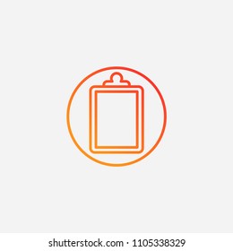 Outline clipboard icon,gradient illustration,vector list sign symbol