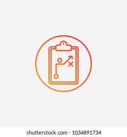 Outline clipboard strategy icon.gradient illustration isolated vector sign symbol