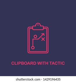 Outline clipboard with tactic icon.clipboard with tactic vector illustration. Symbol for web and mobile