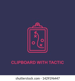 Outline clipboard with tactic icon.clipboard with tactic vector illustration. Symbol for web and mobile