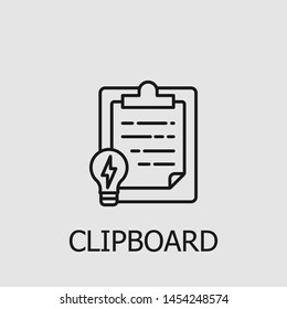 Outline clipboard vector icon. Clipboard illustration for web, mobile apps, design. Clipboard vector symbol.