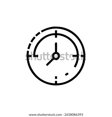 Outline clock hands on icon time interval