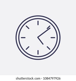 Outline clock icon illustration,vector time sign symbol