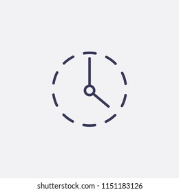 Outline clock icon illustration,vector time sign symbol