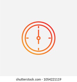 Outline clock icon.gradient illustration isolated vector sign symbol