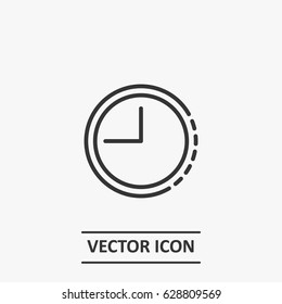 Outline clock wall   icon illustration vector symbol