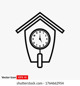 Outline clock wall icon on a white background. Vector illustration of flat style.