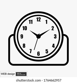 Outline clock wall icon on a white background. Vector illustration of flat style.