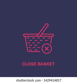 Outline close basket icon.close basket vector illustration. Symbol for web and mobile