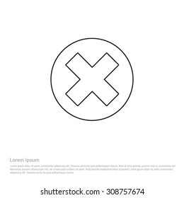 Outline Close Icon, Vector Illustration, Flat pictogram icon