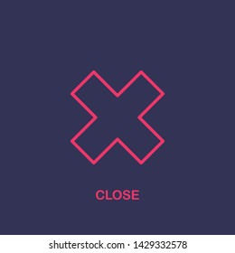 Outline close icon.close vector illustration. Symbol for web and mobile