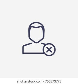 Outline close user icon illustration vector symbol