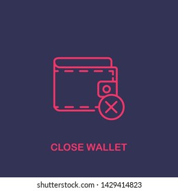 Outline close wallet icon.close wallet vector illustration. Symbol for web and mobile