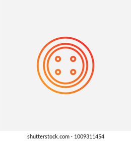 Outline clothing button icon. gradient illustration isolated vector sign symbol