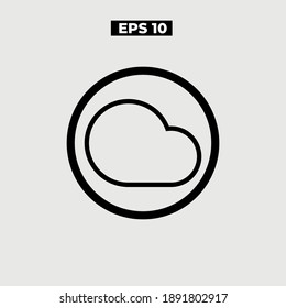 Outline Cloud in Circle Vector