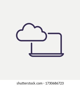 Outline cloud computing icon.cloud computing vector illustration. Symbol for web and mobile