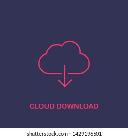 Outline cloud download icon.cloud download vector illustration. Symbol for web and mobile
