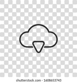 outline cloud download simple icon. linear symbol with thin outline. Black symbol on transparency grid - Powered by Shutterstock - Get 15% off with code: PIKWIZARD15