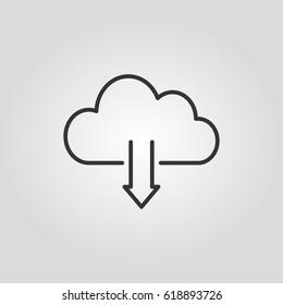 Outline cloud download   web icon ilustration vector symbol