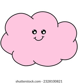outline cloud with face illustration 