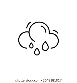 Esquema De Una Nube Con Gotas De Lluvia Caídas Que Representan Clima Tormentoso