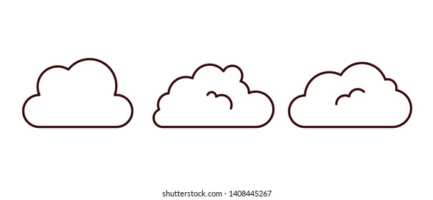 Outline Cloud Icon. Abstract Cloudy Symbol For Web. Weather Sign