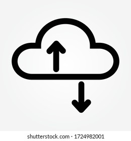 outline cloud icon design. upload download icon vector illustration