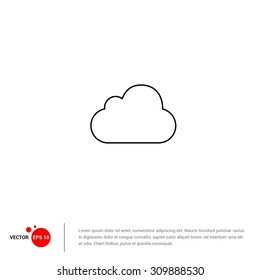 Outline Cloud Icon, Vector Illustration, Flat pictogram icon