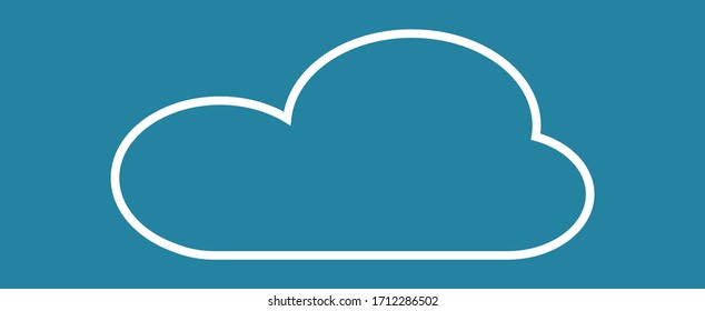 Nube de esquema aislada en fondo blanco. Nube fina blanca para el diseño de sitios web, logotipo y plantilla de icono. Concepto creativo y moderno. Ilustración vectorial de nube