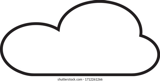 Outline cloud isolated on white background. Black thin line cloud for web site, logo design and icon template. Creative modern concept. Cloud vector illustration