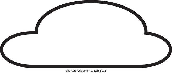 Outline cloud isolated on white background. Black thin line cloud for web site, logo design and icon template. Creative modern concept. Cloud vector illustration