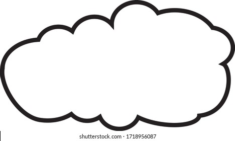Outline cloud isolated on white background. Black thin line cloud for web site, logo design and icon template. Creative modern concept. Cloud vector illustration