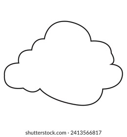 Outline cloud isolated on white background. Black thin line cloud for web site, logo design and icon template. Creative modern concept. Cloud vector illustration