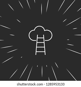 Outline cloud with ladder icon illustration isolated vector sign symbol