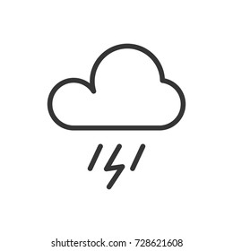 Outline cloud lightning icon. illustration vector symbol.
