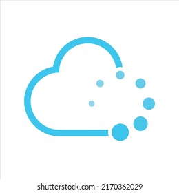 Outline Cloud Loading Logo Icon. Technology Company Logo Design Template Vector Illustrations