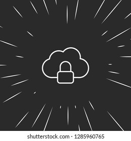 Outline cloud lock icon illustration isolated vector sign symbol