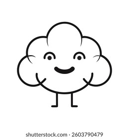 a outline of cloud mascot with a cheerful express